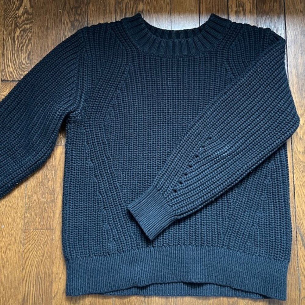 Everlane Black Cable Knit Sweater